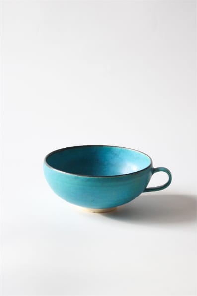 陶芸体験・ろくろ体験の作品 トルコ青 ターコイズ／スープカップ